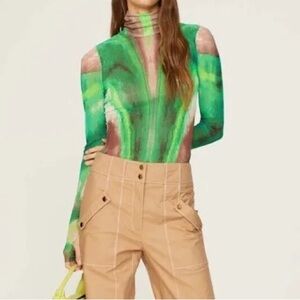 AFRM “Zadie top” in green watercolor